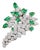 Tiffany & Co Colombian Pear Emerald & 12 Ct Diamond Pin in Platinum, Vintage For Sale