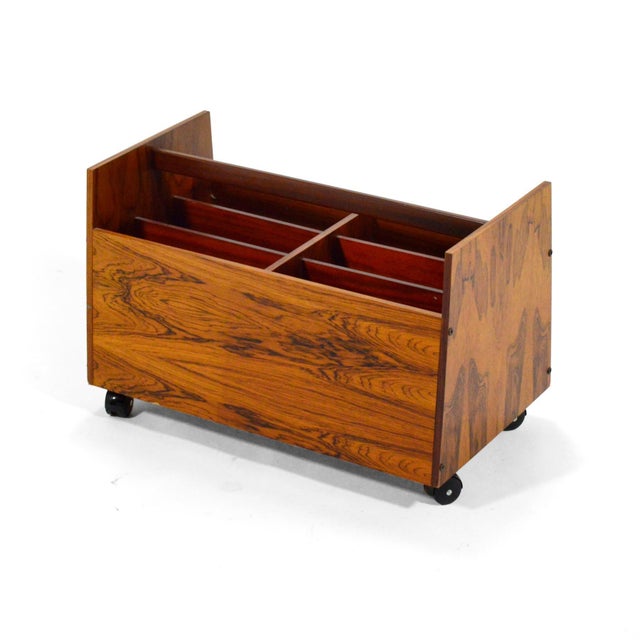 A handsome and useful piece, this caddy is perfect for storing magazines or record albums. This is the double wide version...