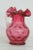 Fenton Optic Dot Style Cranberry Glass Pink Ruffled Pitcher Vase For Sale - Image 11 of 11