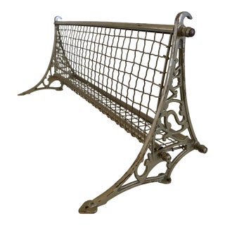 Vintage Cast Iron Railroad Train Overhead Luggage Rack Wall Shelf For Sale