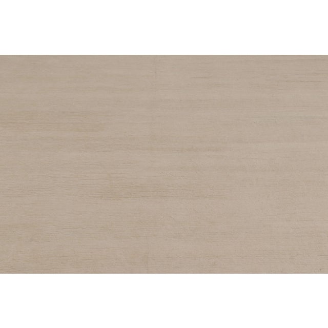 Rug & Kilim Rug & Kilim’s Oversized Modern Textural Rug in Beige and Cream Striae - 14x15 For Sale - Image 4 of 8