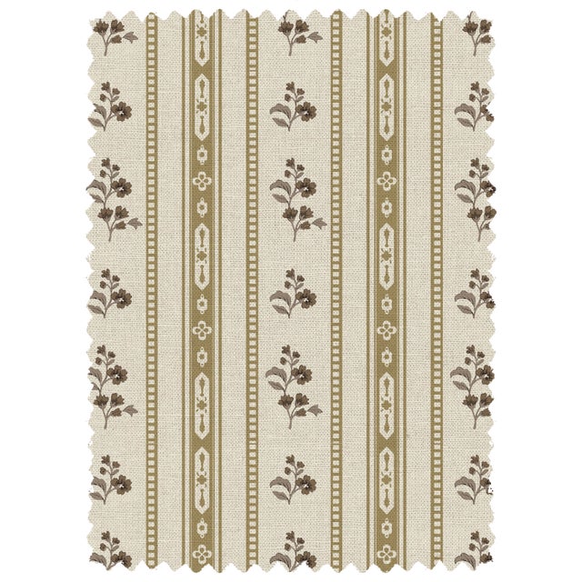 Yellow Stoffer Home x Cloth & Company Elsie Headboard in Botanical Stripe Dijon with Dijon Welt, Twin For Sale - Image 8 of 9