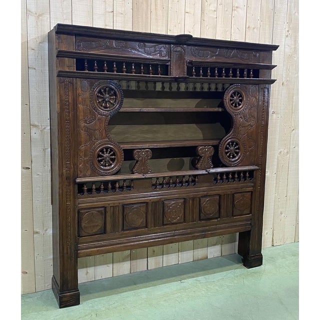 Antique Oak Wall Unit in Oak, 1800s For Sale - Image 3 of 12
