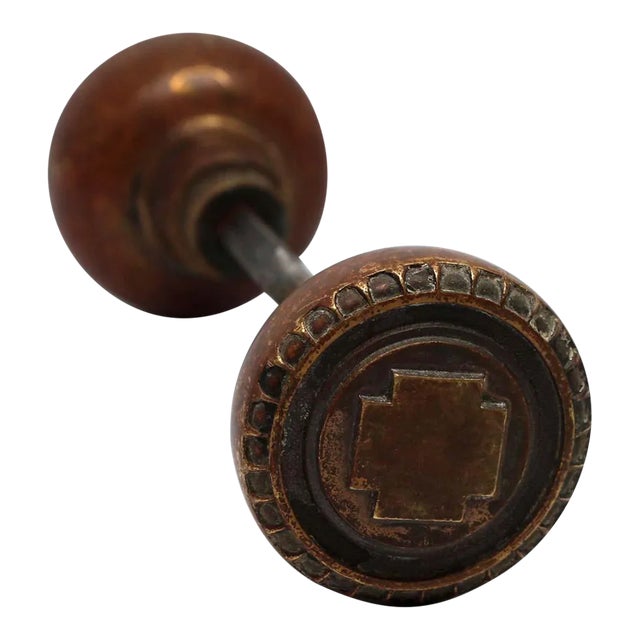 Antique Bronze Russell & Erwin Greek Passage Door Knobs For Sale