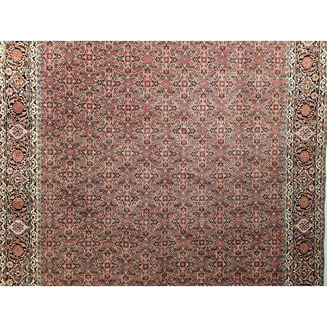 Vintage Persian Bidjar Rug, Hand-Knotted Wool, Allover Herati Geometric Pattern, Red & Navy, 7x10 For Sale - Image 16 of 18