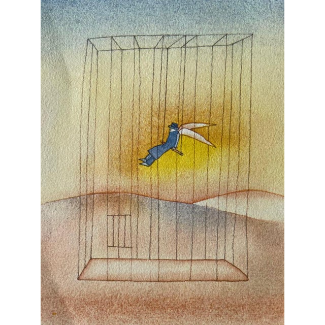 Jean-Michel Folon, La cage, Etching For Sale - Image 4 of 6