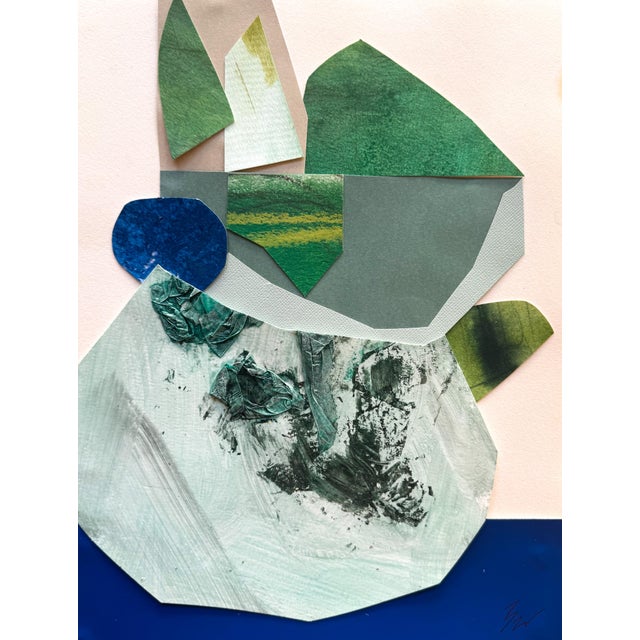 Blue "Little Miss Sunshine" Original Framed Collage on Paper by Zac Woodiel For Sale - Image 8 of 12