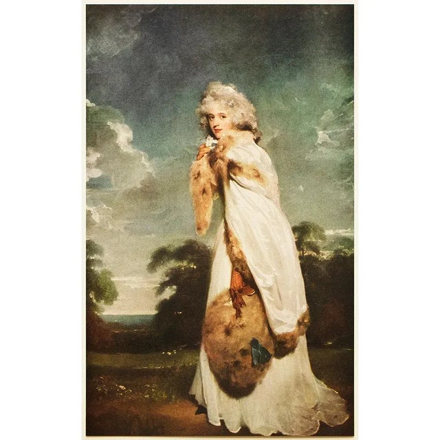 Paper 1956 After Thomas Lawrence "Elizabeth Farren, Later Countess Derby", Vintage Full-Color Print For Sale - Image 7 of 8