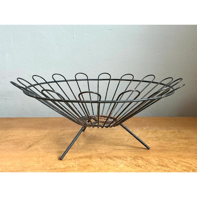 Mid 20th Century Vintage Metal Wire Basket For Sale - Image 5 of 12