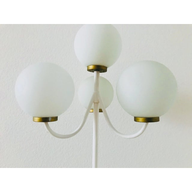 Metal Mid-Century Space Age German Brass and White 4-Arm Floor Lamp from Kaiser Leuchten, 1960s For Sale - Image 7 of 10