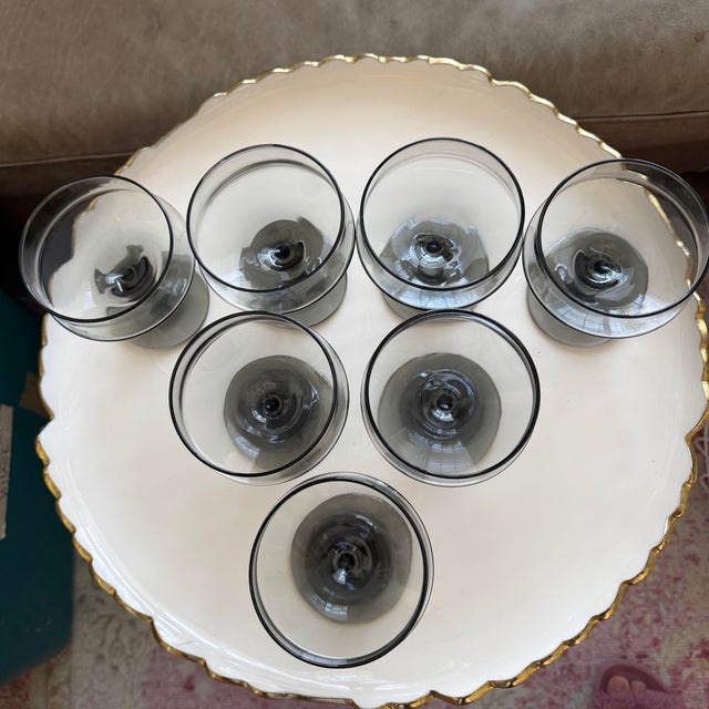 Mid-Century Modern 1970s Mid-Century Libbey Tawny Accent Coupe Glasses - Set of 7 For Sale - Image 3 of 7