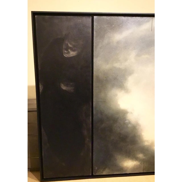 Coriolanus By: Dozier Bell, Moody Oil and Acrylic on Linen Framed Painting For Sale - Image 4 of 9