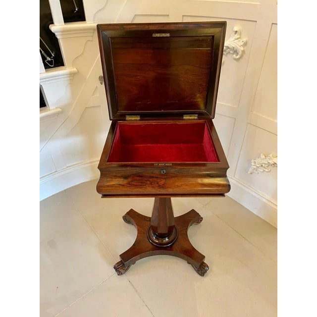 Antique William IV Rosewood Work Box For Sale - Image 14 of 16