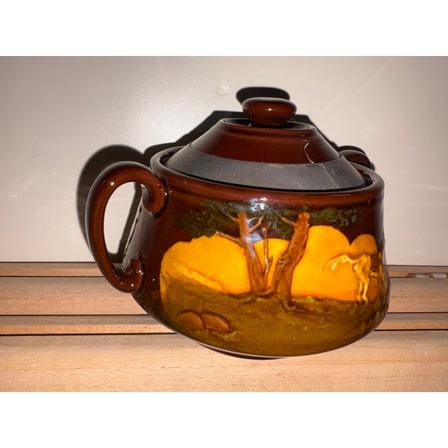Vintage Kingsware Ceramic Sugar Bowl with Lid from Royal Doulton, 1950 For Sale - Image 6 of 10