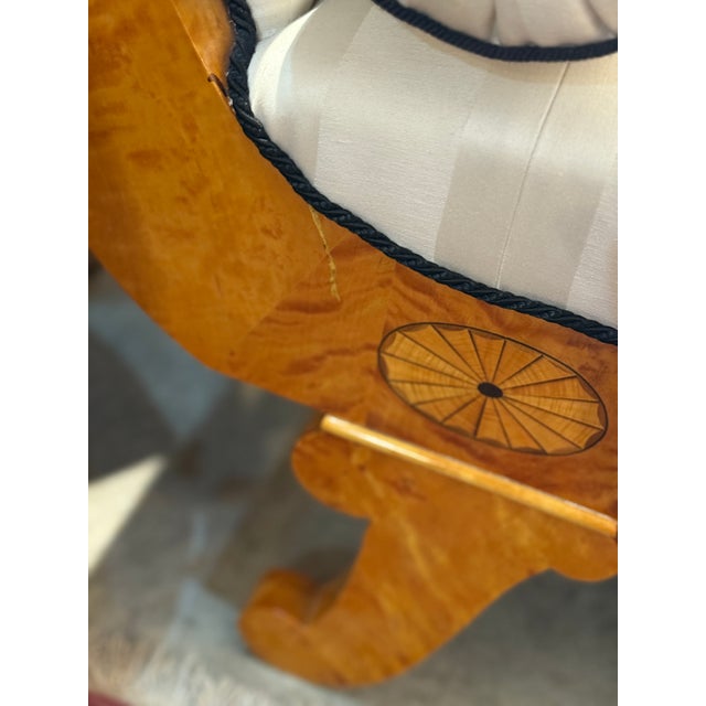 1980s Biedermeier Upholstered Birch Sofa For Sale - Image 10 of 12