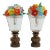 Bohemian Glass Flower Pot Lamp Finials on Bronze Hardware - a Pair For Sale