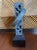 Vintage Signed 13” Hand Hammered Blackwashed Metal Sculpture on Wood Base in a Western Industrial Style For Sale In Los Angeles - Image 6 of 17