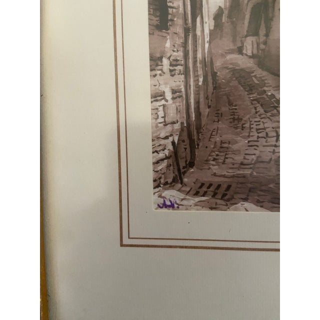 Late 20th Century Vintage Italian Sepia-Toned Framed Prints, Rome Landmark and Old World Street Scene - Pair For Sale - Image 5 of 9