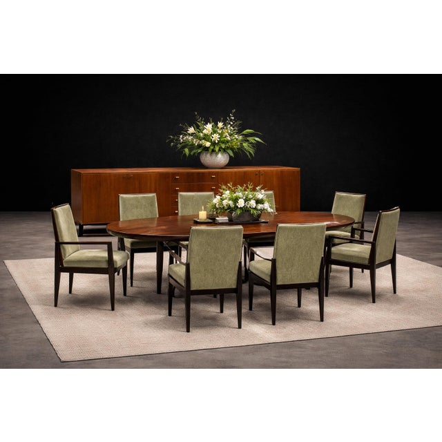 Cimo Brazilian Rosewood Credenza with Ebony-Finished Legs and Brass Hardware, Brazil, 1960s — Architectural Storage with Eight Compartments - Lot 319 For Sale - Image 14 of 17