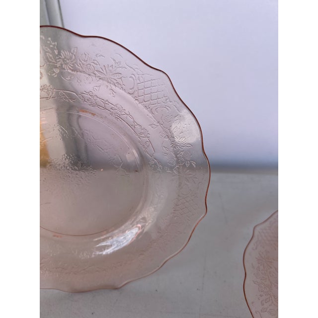 1930s Pink Depression Glass Normandie by Federal Glass Company Sugar & Creamer- 4 Pc For Sale In West Palm - Image 6 of 8