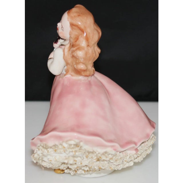 Traditional Vintage 1950s Holland Mold Figurine Woman in Flowing Pink Gown Dancing For Sale - Image 3 of 10