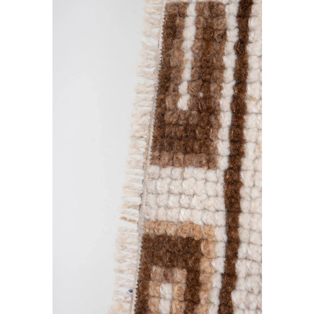 Vintage Turkish Geometric Hand-Knotted Runner 3'10" X 12'1" For Sale - Image 9 of 12