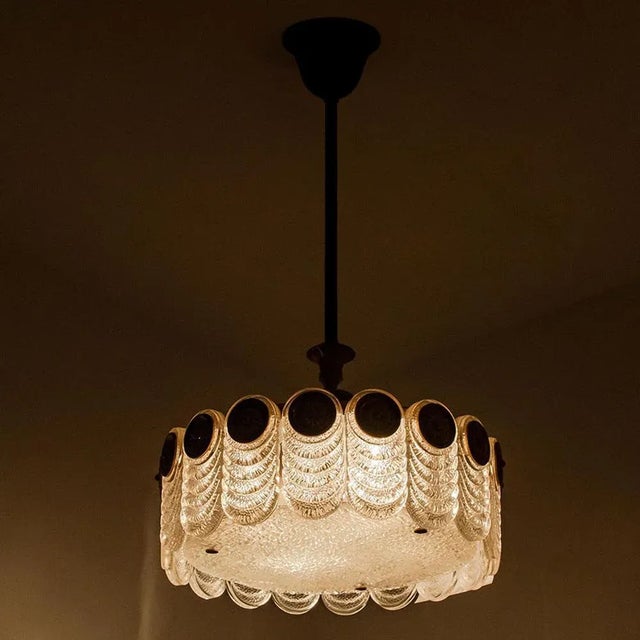 Brass & Glass Light Fixture from Kaiser Leuchten, 1960s For Sale - Image 6 of 14