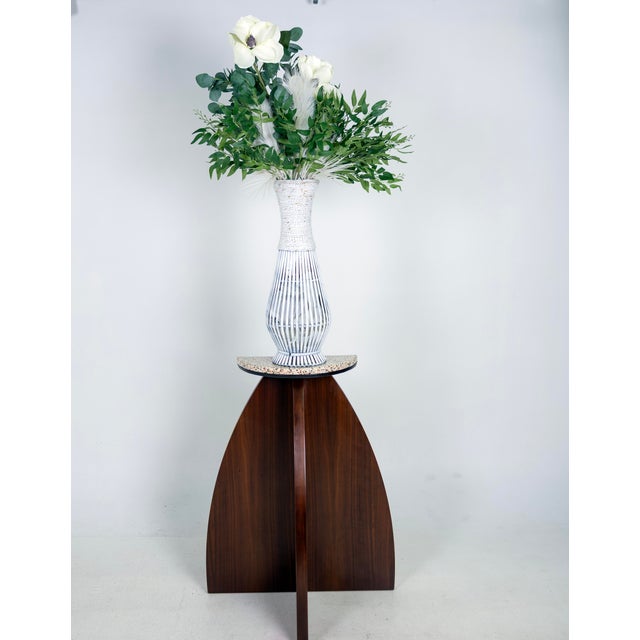 Wood Modern Walnut and Terrazzo Pedestal For Sale - Image 7 of 10