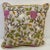 Square Pillow With Purple and White Embroidered Floral Pattern, Made in U K For Sale - Image 9 of 10