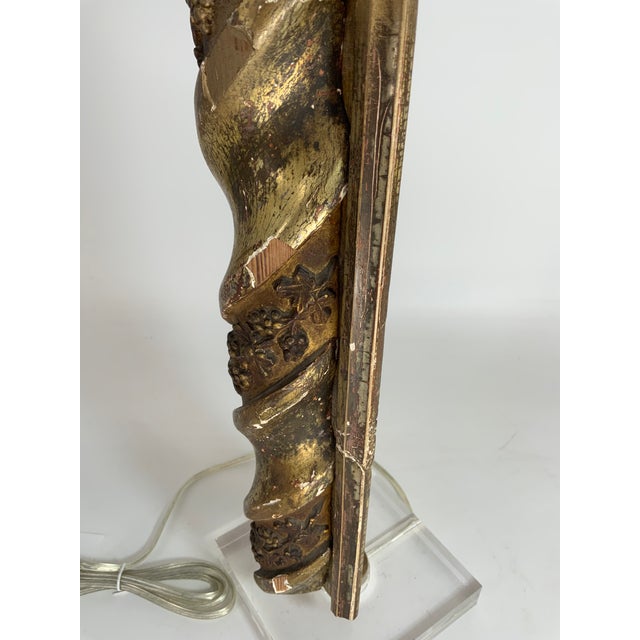18th Century Italian Carved and Gilt Fragment Lamp For Sale In Providence - Image 6 of 10