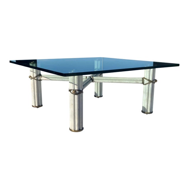 Mid-Century Modern Mid 20th Century Faux Bamboo & Glass Coffee Table From McGuire San Francisco For Sale - Image 3 of 13