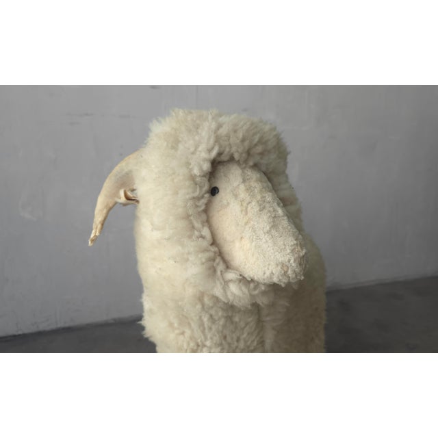 Mid Century Wool Ram Sheep Stool Sculpture For Sale In Las Vegas - Image 6 of 8