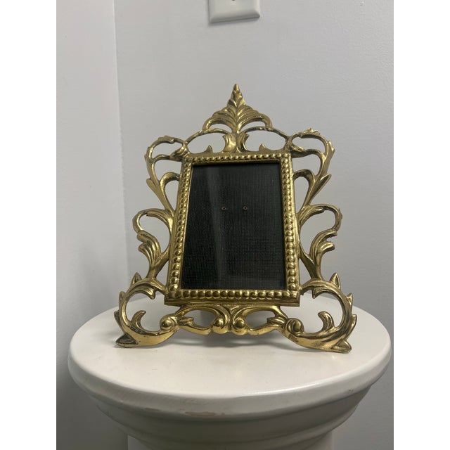 Solid brass Hollywood regency style picture frame. Welcome to Solid Gold Velvet Interiors! We are so happy to have you. We...