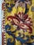 Goldenrod 27” Uzbekistan Suzani Floral & Paisley Embroidered Silk Textile With Cotton Ikat Reverse For Sale - Image 8 of 12