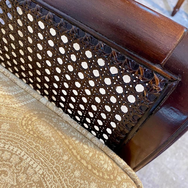 Vintage Cane Side Lounge Chair Upholstered For Sale - Image 13 of 18