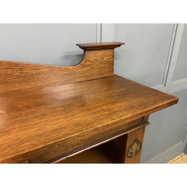 Arts & Crafts Open Bookcase in Oak, 1900 For Sale - Image 11 of 15
