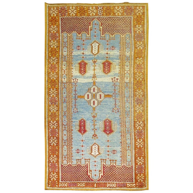 Vintage Sky Blue Moroccan Rug For Sale - Image 15 of 18