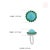 6.13ct Cabochon Turquoise & Emerald Halo Cocktail Ring in 14k White Gold Size 5 For Sale - Image 12 of 18