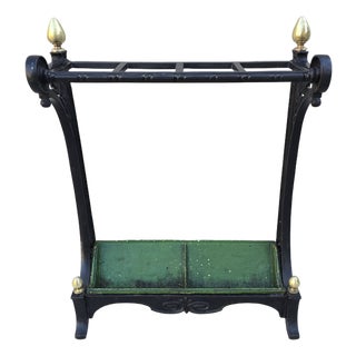 1930s Victorian Cast Iron Umbrella Stand For Sale
