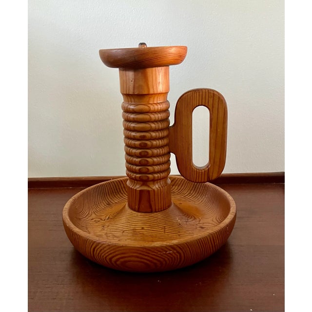 Large Pinewood Mid-Century Swedish Candle Holder For Sale - Image 4 of 12