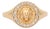 Leo Ring With Natural Diamond Accented Halo in Solid 14k Gold, Fine Jewelry, Size 6.75 For Sale