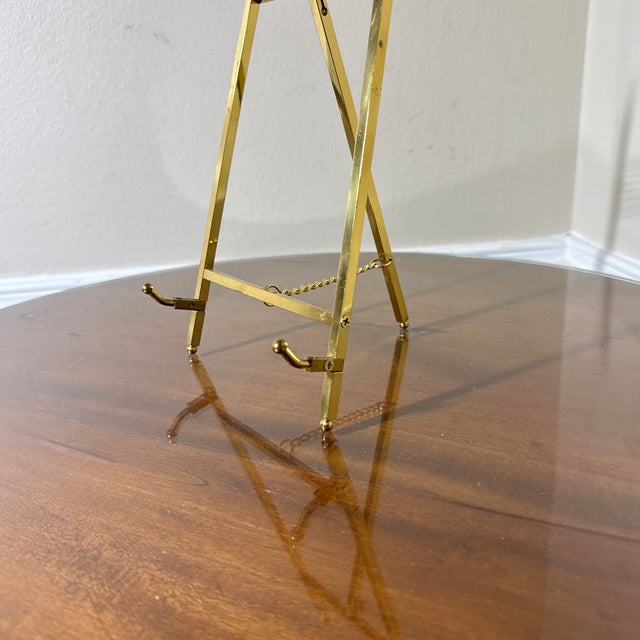 Mid-Century Modern 1970s Mid-Century Modern Miniature Brass Easel For Sale - Image 3 of 7