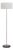Slimline Floor Lamp - Modern Satin Nickel Steel Body, White Linen Drum Shade, 61" Tall, Integrated Dimmer For Sale