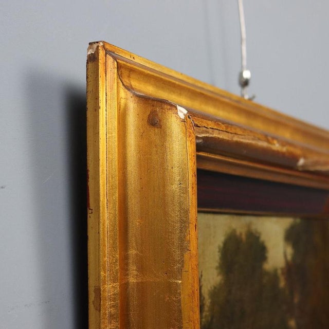 Landscape with Figures, Oil on Canvas, Framed For Sale - Image 9 of 11