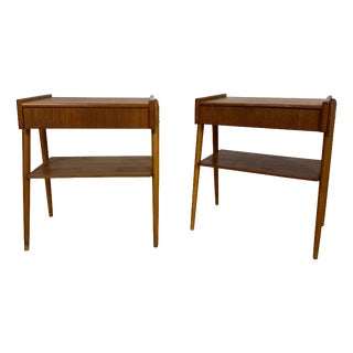 Teak Bedside Tables from AB Carlström, 1960, Set of 2 For Sale