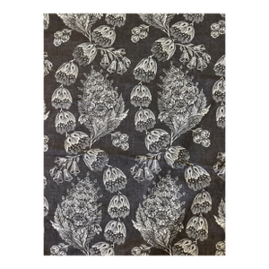 Rose Cumming’s Bellflower 100% Linen Fabric in Walnut 5 5/8 Yards