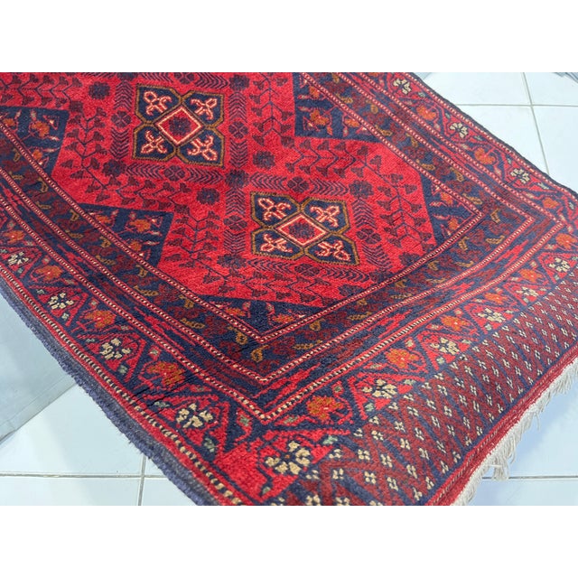 Extra-Long Red and Navy Tribal Medallion Runner Rug, 2'8" X 18'8" For Sale - Image 10 of 18