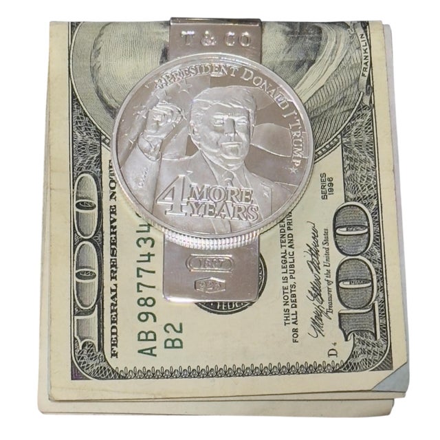 Traditional 1990s Tiffany & Co Trump Money Clip Sterling Silver Estate For Sale - Image 3 of 9