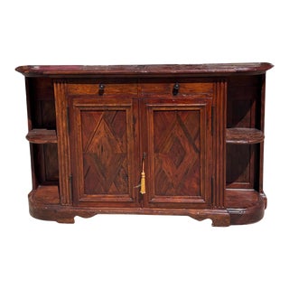Theodore Alexander Reclaimed Antique Wood Sideboard Cabinet For Sale