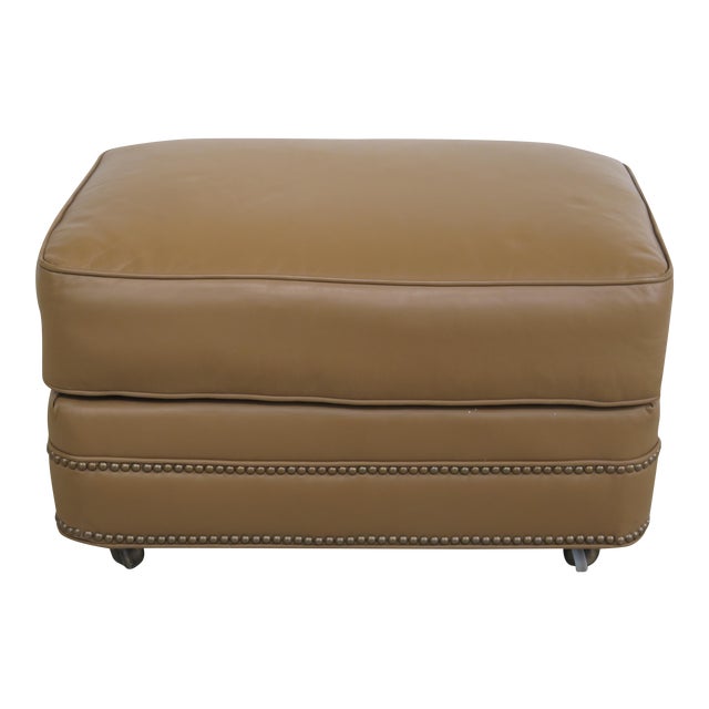 Tan Leather Ottoman Chairish